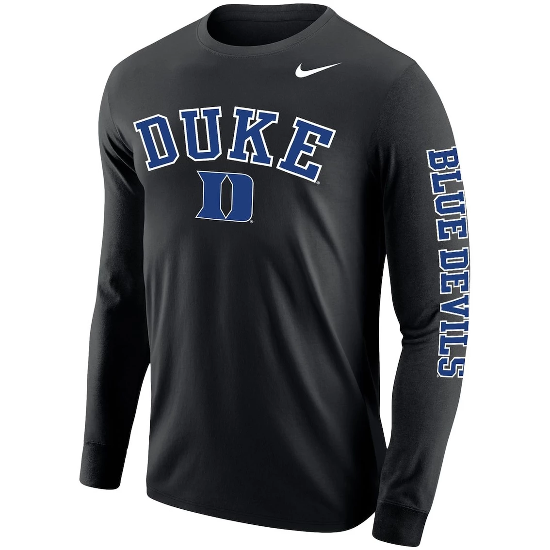 Nike Men's Black Duke Blue Devils Arch & Logo Two-Hit Long Sleeve T-Shirt 3 Nike Men's Black Duke Blue Devils Arch & Logo Two-Hit Long Sleeve T-Shirt - Image 3
